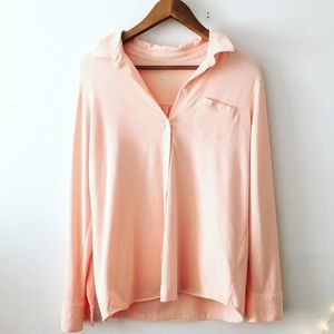 L.L. Bean Pink Super Soft Cotton Modal Button Down